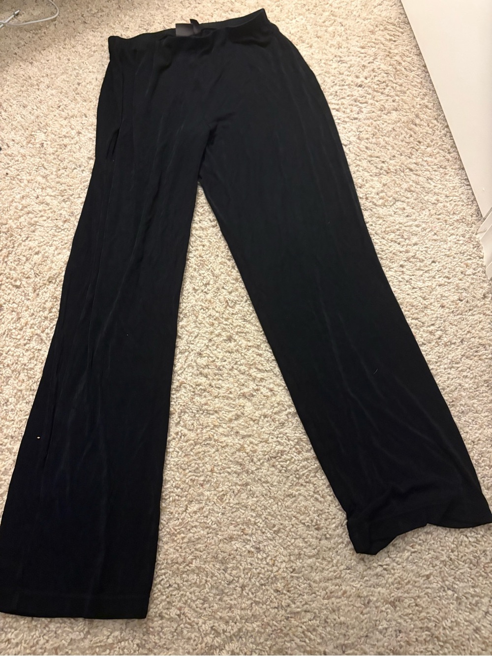 Black Wide-Leg Pull-On Pants for Women